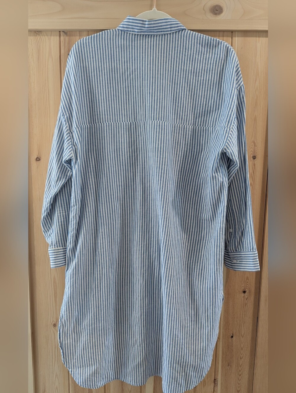 Zara Trafaluc Blue & White Striped Shirt Dress - Picture 5 of 7